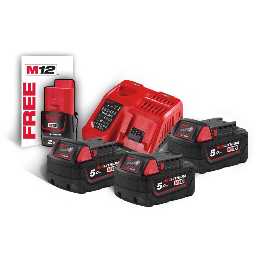 Milwaukee M18 NRG-503 RED LITHIUM AKKU-Set